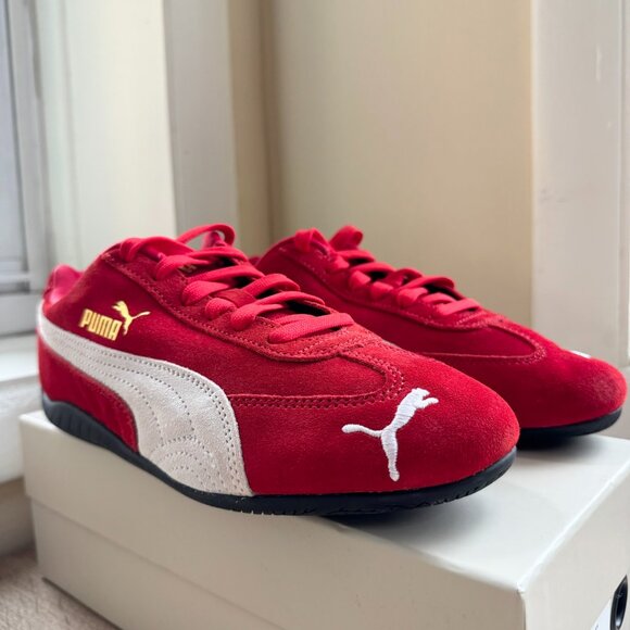 Puma Speedcat OG Sneakers Suede Red White Womens 7.5 - Picture 4 of 10